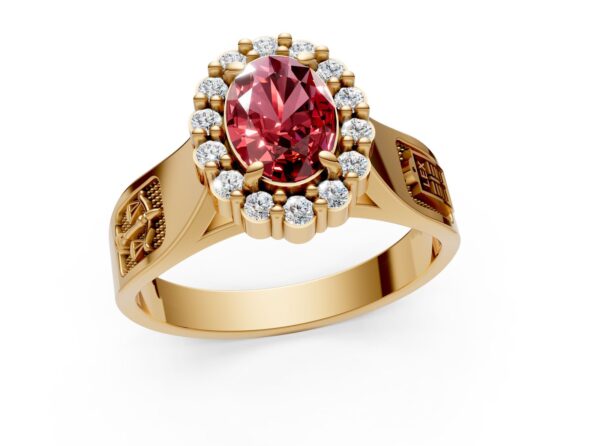 Anel de formatura em 18k - Pedra vermelha - Image 2